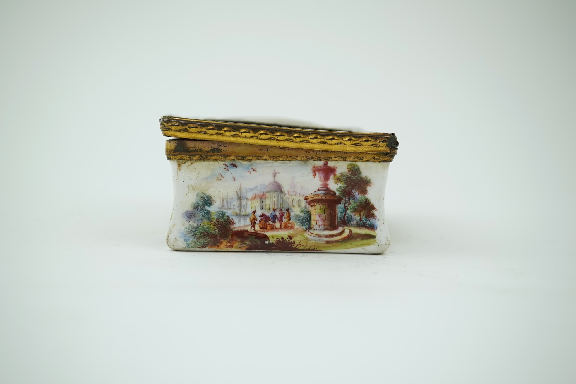 A Continental enamel on copper and tortoiseshell mounted portrait snuffbox, late 18th/early 19th century
